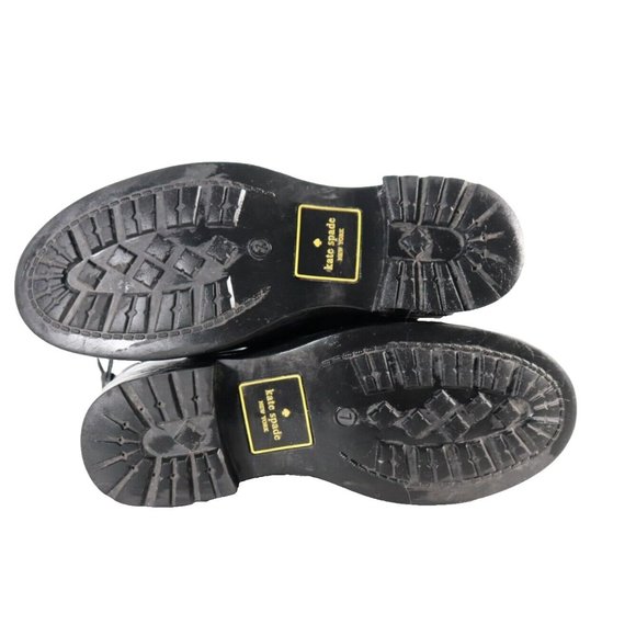 Kate Spade Women Size US7 M Black Bliss Rain Boot Rubber Neoprene Bow Tall Boots - Picture 9 of 13